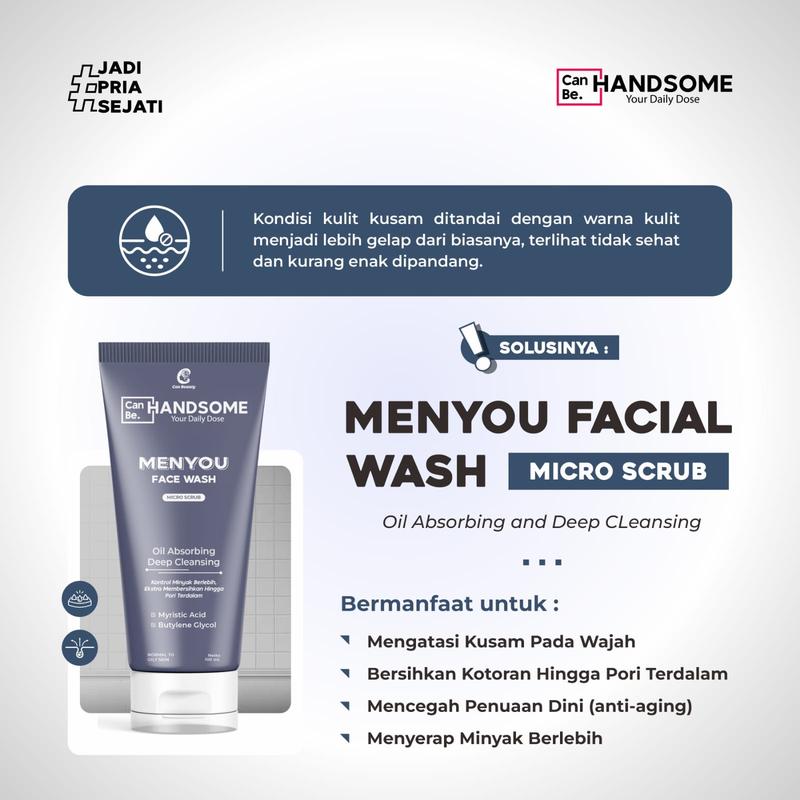 Sabun Muka Pria MENYOU Facewash Wajah Pria 100ML - Pembersih Kulit Bersih dan Segar - Perawatan 1