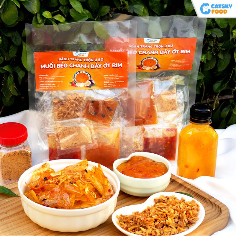 Bánh Tráng Trộn Muối Béo Chanh Dây Ớt Rim - Catsky Food - Dòng Bánh Tráng Phơi Sương Ủ Bo Với Hương Vị , Chua, Cay, Đậm Đà + Chương Trình Ra Mắt Sản Phẩm Mới Mua 5 Tặng 2, Mua 10 Tặng 5