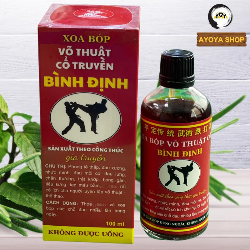 Dầu Xoa Bóp Võ Thuật Cổ Truyền Bình Định Xoa Bóp Mã Tiền Xương Khớp Gia Truyền Võ Bình Định
