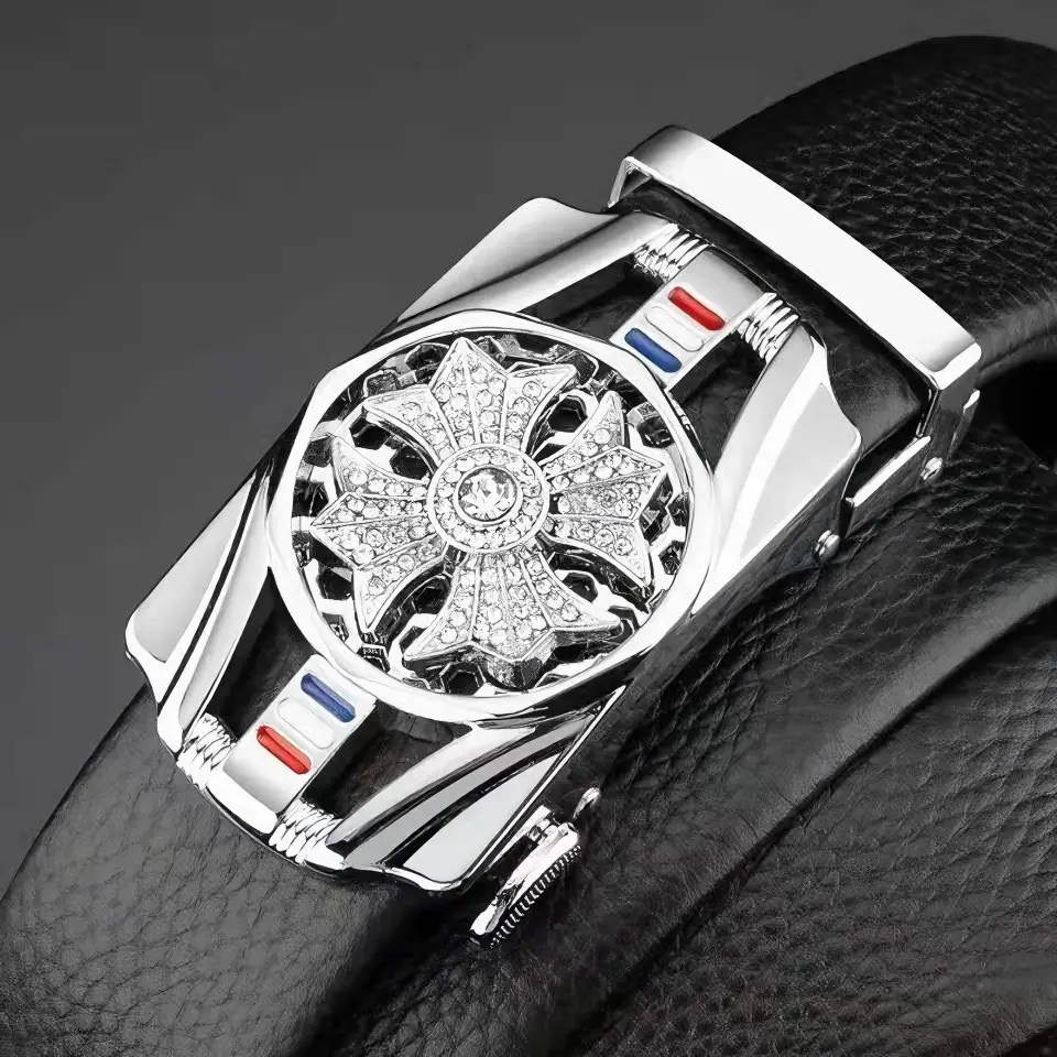 Thắt lưng nam măt FAMEVN - FC03 mặt thắt lưng khóa tự động đính đá xoay 360 thời trang sang trọng, nam tính that  lung vai thắtlung matxoay th ắ t lư ng