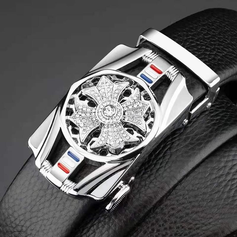 Thắt lưng nam măt FAMEVN - FC03 mặt thắt lưng khóa tự động đính đá xoay 360 thời trang sang trọng nam tính that lung vai thắtlung matxoay th ắ t lư ng
