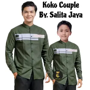 Koko Yordan Lengan Panjang / Koko Couple Anak & Ayah / Koko Viral Lengan Panjang Polos Muslim Keluarga