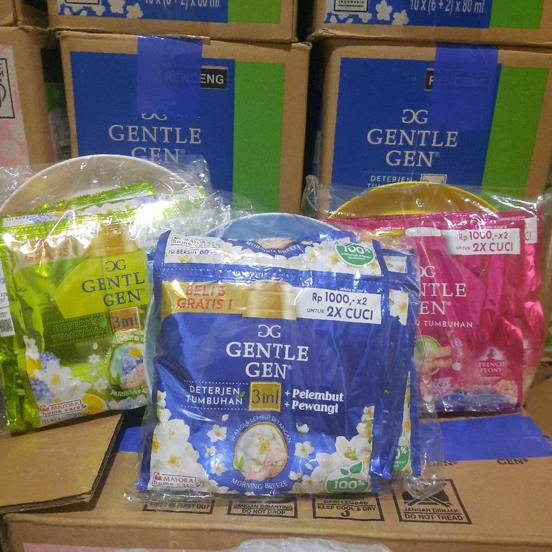 3 Renceng [48 pcs] GENTLE GEN Sachet eceran 1000anl - gratis piring ...