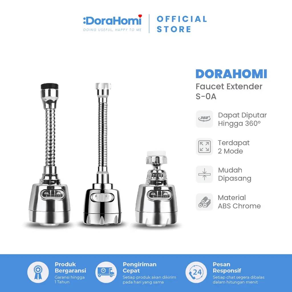 DoraHomi Sambungan Faucet Extender Filter kran air cuci piring dapur flexible