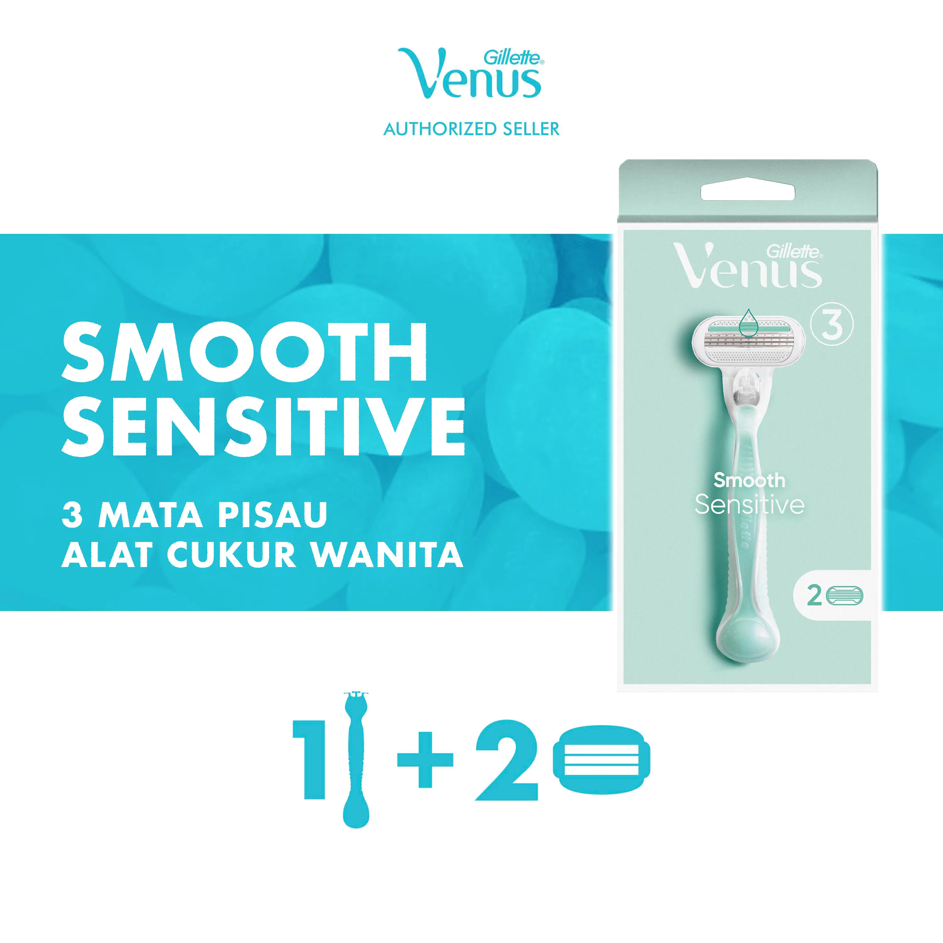 Gillette Venus Smooth Sensitive Razor - Alat Pencukur