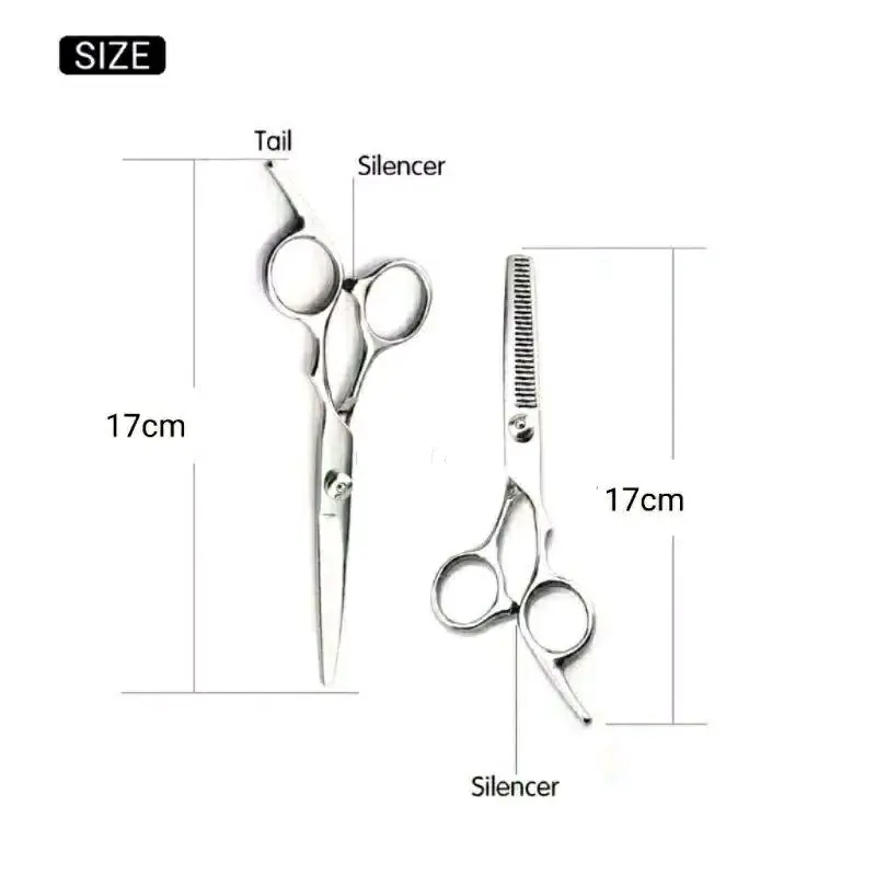 Gunting Potong Rambut Stainless Penipis Sasak Flat  Salon Barbershop Pangkas Rambut Steel 2