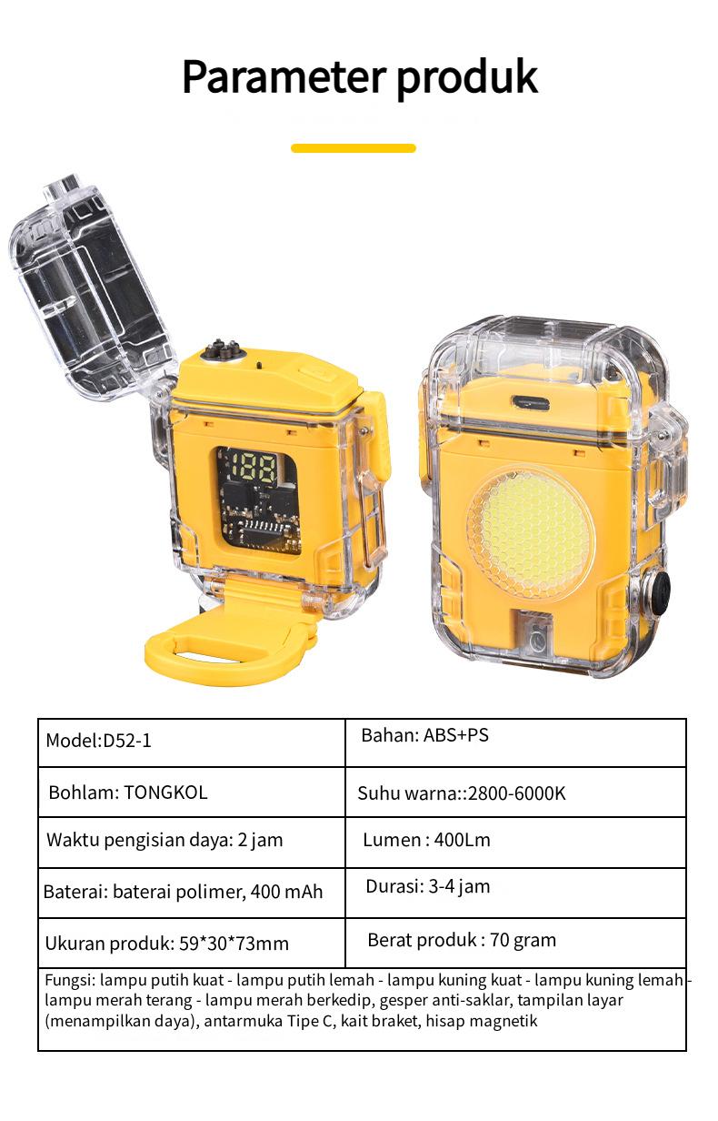 Product Introduction of <Pengiriman Lokal>Tongkol Membawa Rantai Kunci Cahaya Darurat Lampu Portabel Rechargeable Senter LED 3