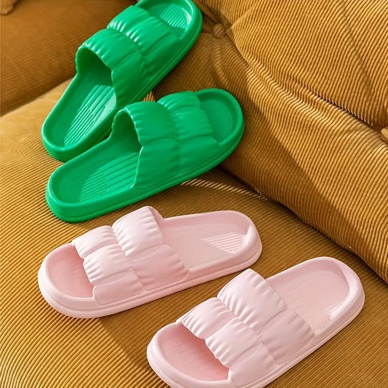 VMI EVA Slides - Textured Solid Color, Non-Soft Sole Home & Beach Vacations |   Comfortable, Portable, All-Season Footwear, Beach Shoes Women Girl slippers  for  women 5