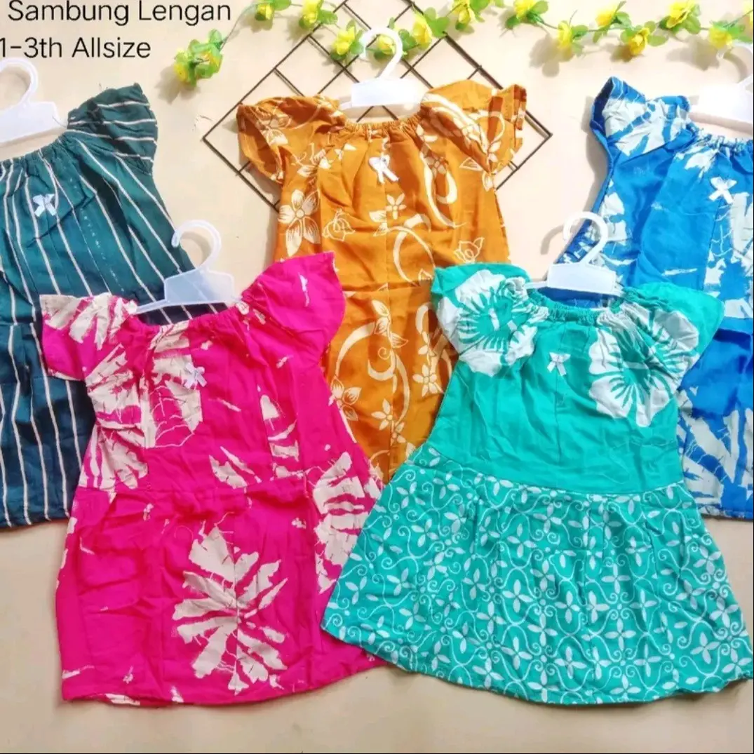 PAKET USAHA 35rb 5pcs DASTER LENGAN ANAK termurah di tiktok batik viral premium bisa COD fashion anak perempuan Bunga Setrip Polka Dot Motif