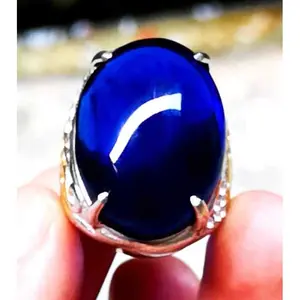 Batu Cincin Pria Royal Blue king Sapphire Super Jumbo Super mewah Crystal HQ TERMURAH Asli King Safir