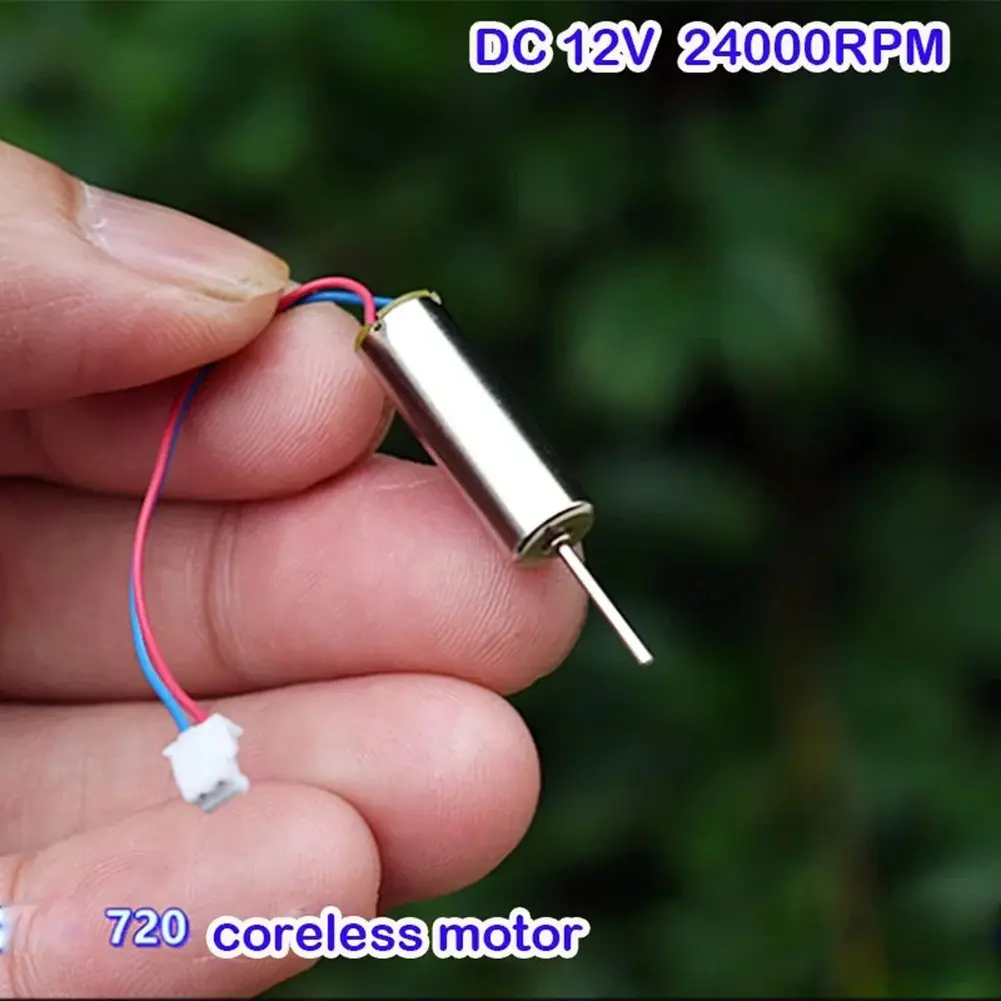 Động cơ không lõi tốc độ cao, DC 12V 24000RPM, Kích thước nhỏ, 7mm * 20mm, Thích hợp cho mô hình đồ chơi sở thích
