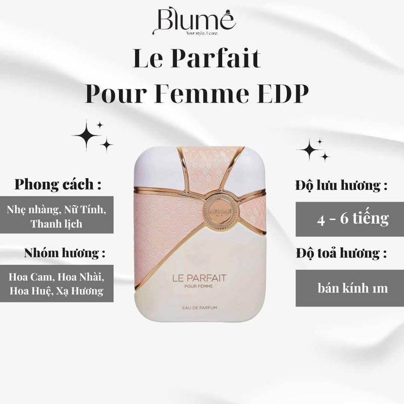 [Mẫu thử 10ml] Nước Hoa Armaf Le Parfait Pour Femme mùi nữ tính Women Perfume