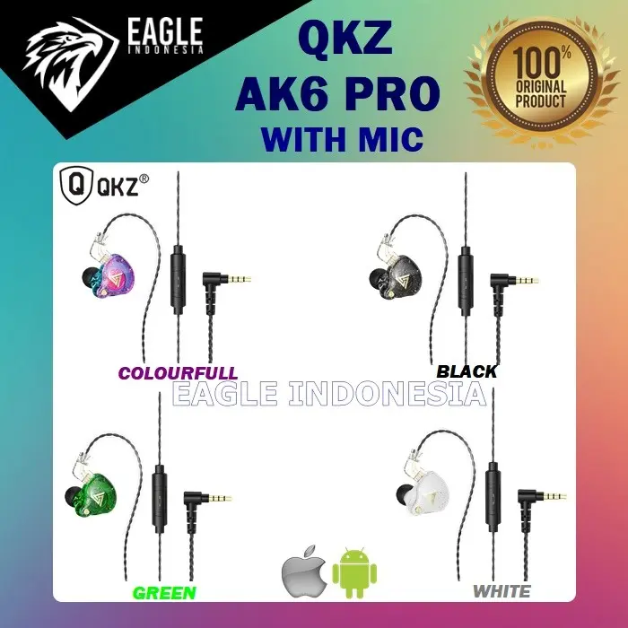 QKZ AK6 PRO HIFI Bass Headphones Detachable Wire WITH MIC