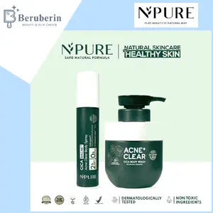 NPURE Acne+ Clear Cica Body Wash/ Cica Acne Body Spray/ Sabun Badan Anti Jerawat Berjerawat Membersihkan Soap Tubuh