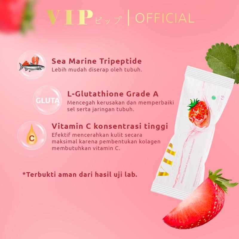 VIP Collagen Premium 2 BOX isi 40 Sachet | Minuman Kolagen Untuk Kulit, Kuku, & Rambut | Dengan fish collagen untuk mencerahkan | BPOM & HALAL 2