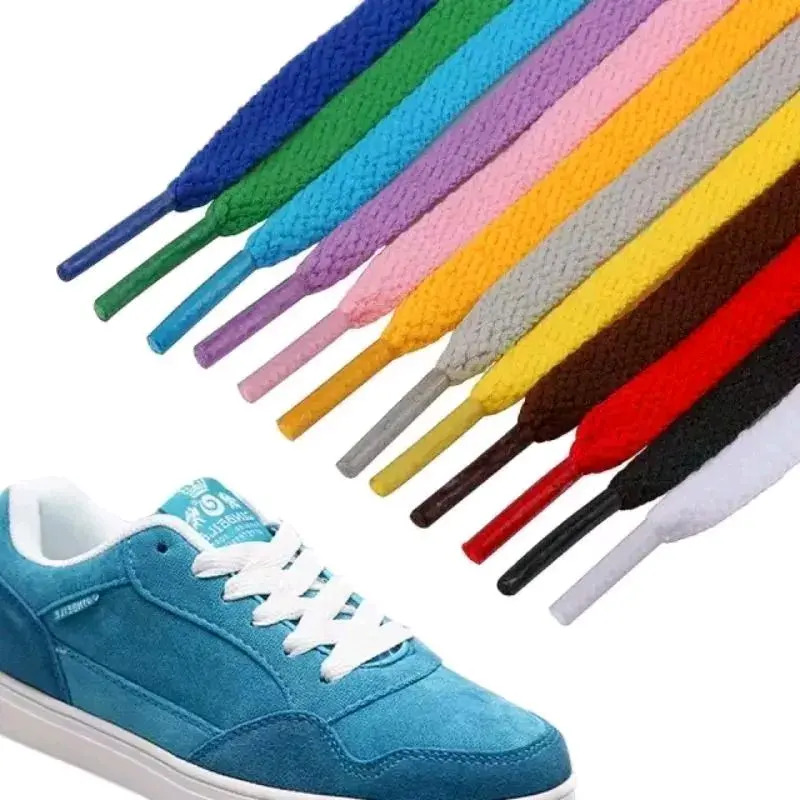 Tali Sepatu Gepeng Sepasang Hitam Putih