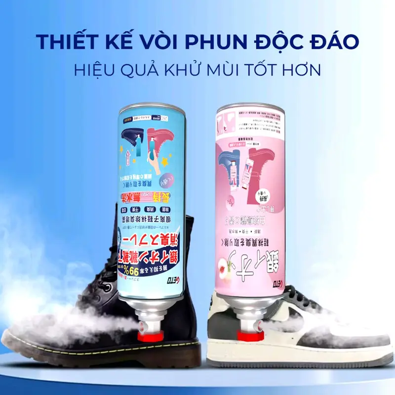 [ Combo 5 ] chai Xịt Khử Mùi Giày Dép NaNo Bạc, Xịt Khử Mùi Hôi Chân Nano chai 260ml Nam bình  xịt xit  giay tinhdau hal 2