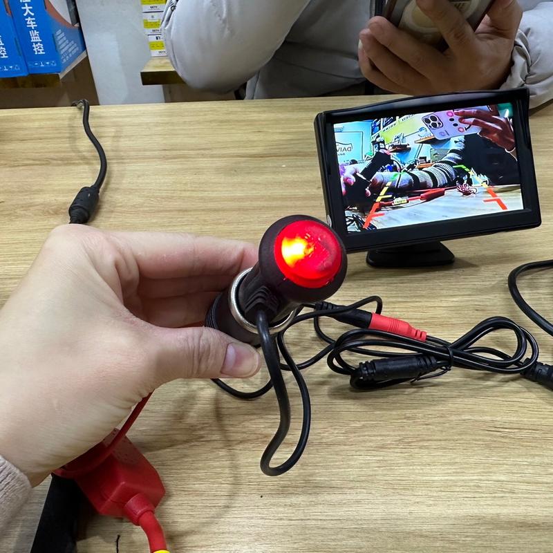 Bộ Cam Lùi xe tải màn 5inch mắt led - Nguồn cắm tẩu xe - Dây Nối cam lùi 10 Mét 3
