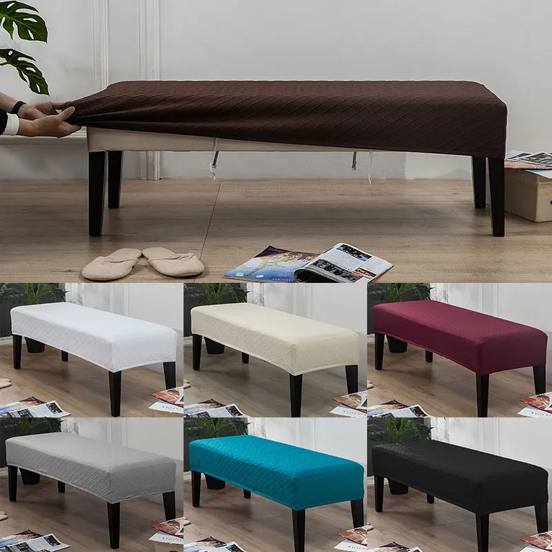 1PC Stretch Bench Cover Protector Chair Slipcover Removable Rectangle Long Stool Elastic Dust Cover Bedroom Home Decor