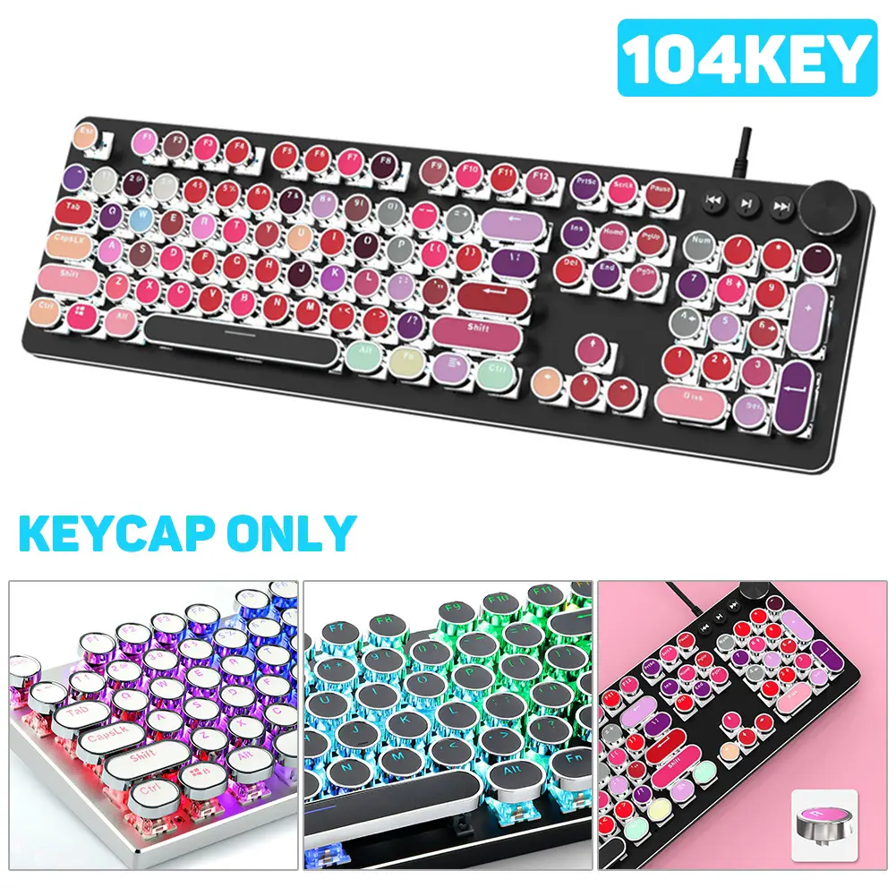 Bulat Universal, Kaenbaom, 104Pcs / Set, Diperbuat daripada Bahan PBT, Sesuai untuk Papan Kekunci Mekanikal Cherry MX