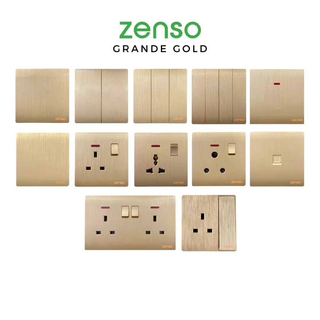 ZENSO Grande Switches & Sockets 10A 13A 15A 16A 20A with SIRIM ( Gold ...