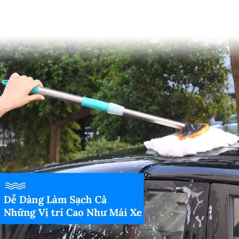 Cây Lau Rửa Xe Ô Tô Cán Dài Lông Mềm – Cán Chổi Có Thể Kéo Dài (Có Bán Lẻ Đầu Chổi) Phụ Kiện Lau Xe 5