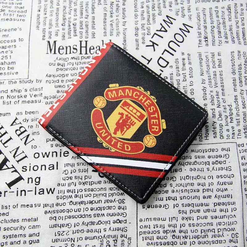 Ball Mark Manchester United Arsenal Liverpool England New Folding Pu Purse Card Holder Men Personality Wallet