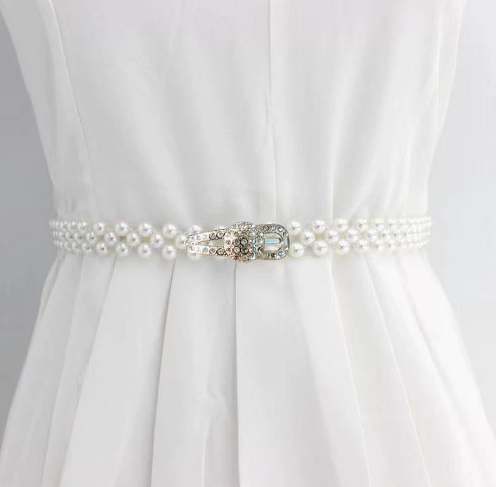 Product Introduction of TERBARU Ikat Pinggang Mutiara Wanita Korea Murah Rantai Mutiara / Belt Karet Elastis Megan Sabuk MYX Store 8