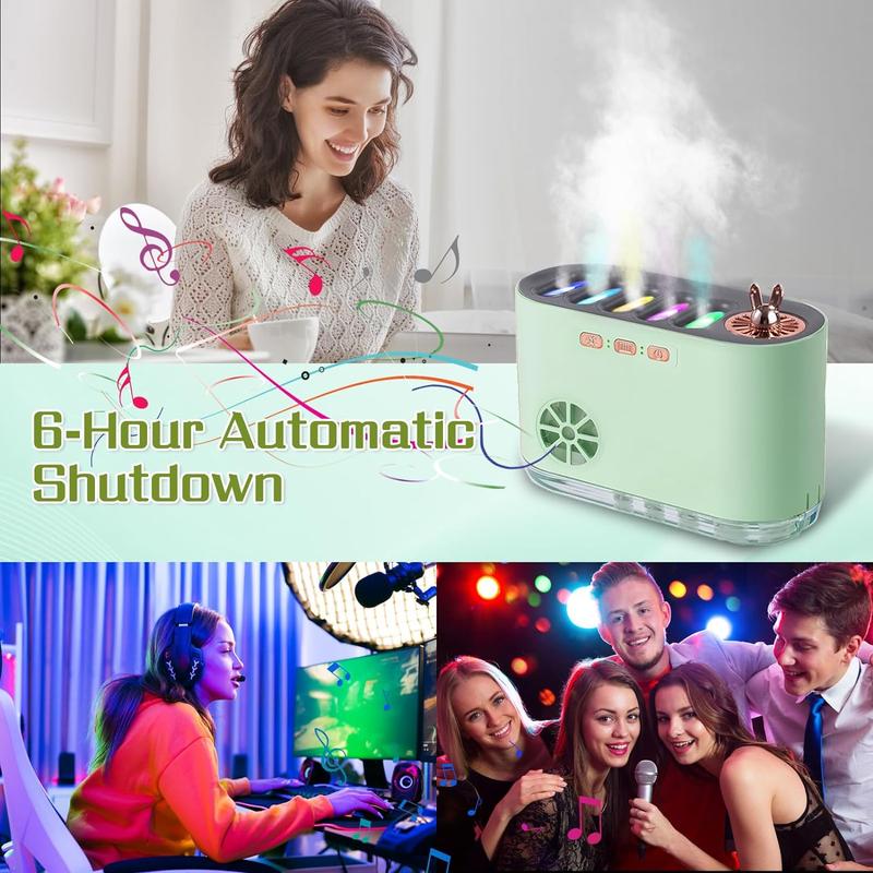 700ml RGB Color Changing Music Sync Humidifier, USB Powered Home Humidifier with Aroma Grid, Mini Humidifier for Bedroom, Gaming Room, Living Room, Essential Diffuser 2
