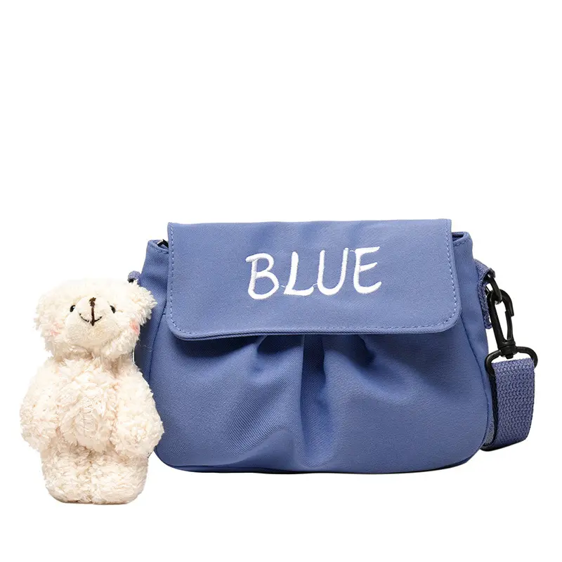 Nylon Single Shoulder Bag for Women, Fashionable and Simple Letter Print Crossbody Bag, Versatile Korean Style Phone and Coin Purse for Daily Casual Use