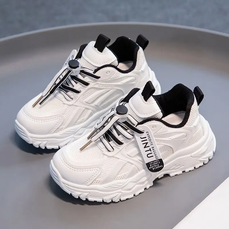 Dad Shoes Nhẹ Cho Bé Gái, Phong Cách Mới Mùa Hè Và Mùa Thu, Thời Trang Trẻ Em, Đế Mềm, Giày Trắng, Giày Thể Thao Thường Ngày Cho Bé Gái, Hợp Xu hướng, HK, 20242024 giày  kuromi  bé  gái 0
