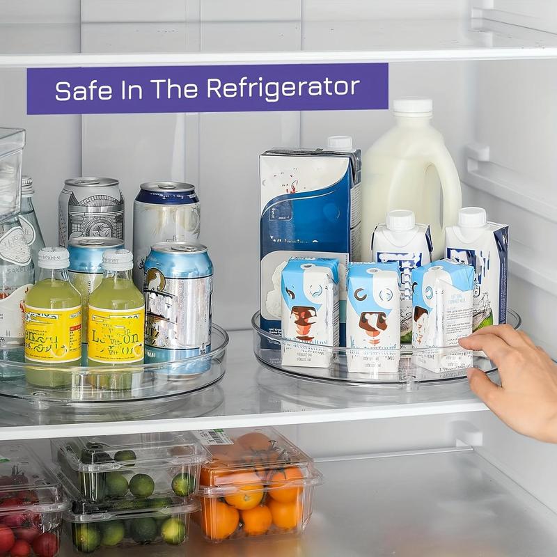 9.25" Clear Non-skid Lazy Susan Organizer, Turntable Rack for Kitchen Cabinet, Summer Pantry Storage Organization, Fridge, Bathroom Closet, Makeup Organizer, Kitchen Organization 4