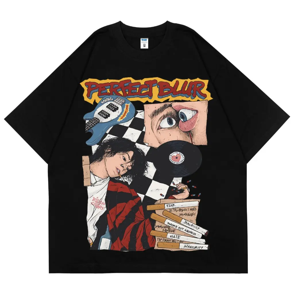 ..T-SHIRT - KAOS OVERSIZE - PERFECT BLUR - BILLIONSTARS - BLACK - UNISEX cvdsv T-shirts