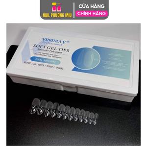 Hộp 552 Móng Úp Vinimay Form Bầu Tròn Trong V01 Siêu Mỏng Dẻo Chính Hãng Làm Nail Đủ 12 Size Dài Ngắn Oval Medium Soft Gel Tips Nữ Women