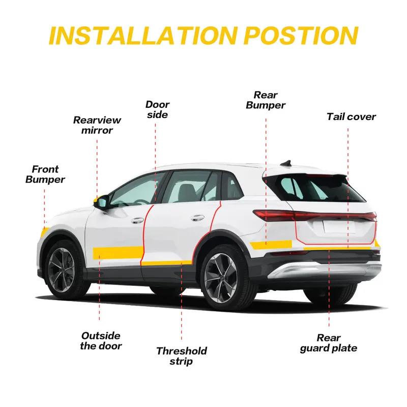 3D Carbon Fiber Car Sticker DIY Paste Strip Rolls Different Sizes Auto Anti Scratch Protector Tape Waterproof Film 3