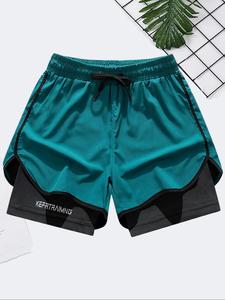 Men's Regular Fit 2 in 1  Shorts, Casual Breathable Comfortable Quick Drying Shorts, Men's Bottoms for Gym Workout Running