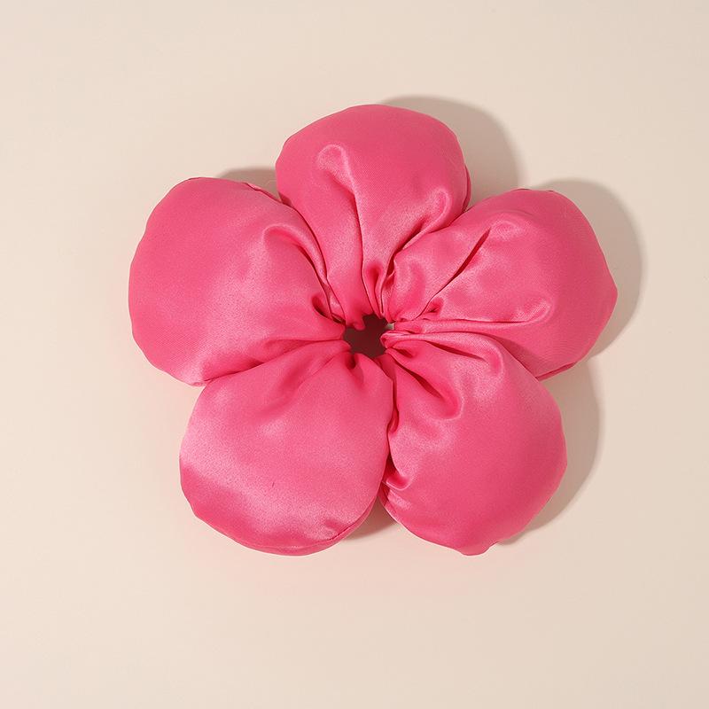 Dây Buộc Tóc Hoa Bánh Mì, Chất Liệu Satin Cao Cấp, Scrunchie Đầy Bông 3D, Thiết Kế Thanh Lịch Women Nữ 7
