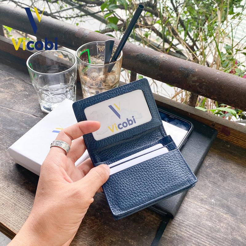 Ví mini đựng thẻ Da Bò Vicobi M3, nhỏ gọn bỏ túi cho nam nữ đựng thẻ ATM, tiền, GPLX cà vẹt bằng lái xe mới 3