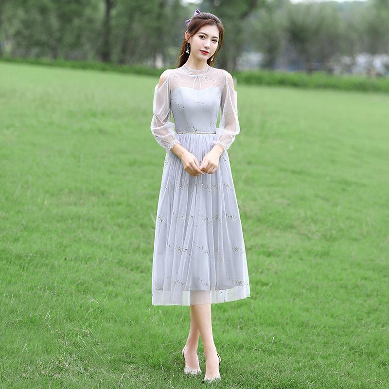 Product Introduction of Bridesmaid Dress Dress Women's New Niche High-Grade Wedding Sisters Group Dress Slim 9
