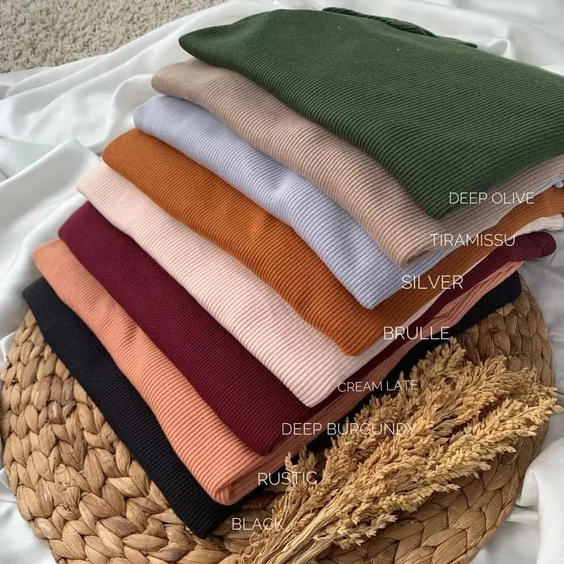 PAKET 3 PCS 100RIBU KAOS LENGAN PANJANG RIB PREMIUM UNISEX Polos Wanita Baju Atasan Pendek Cewek Tangan Oblong