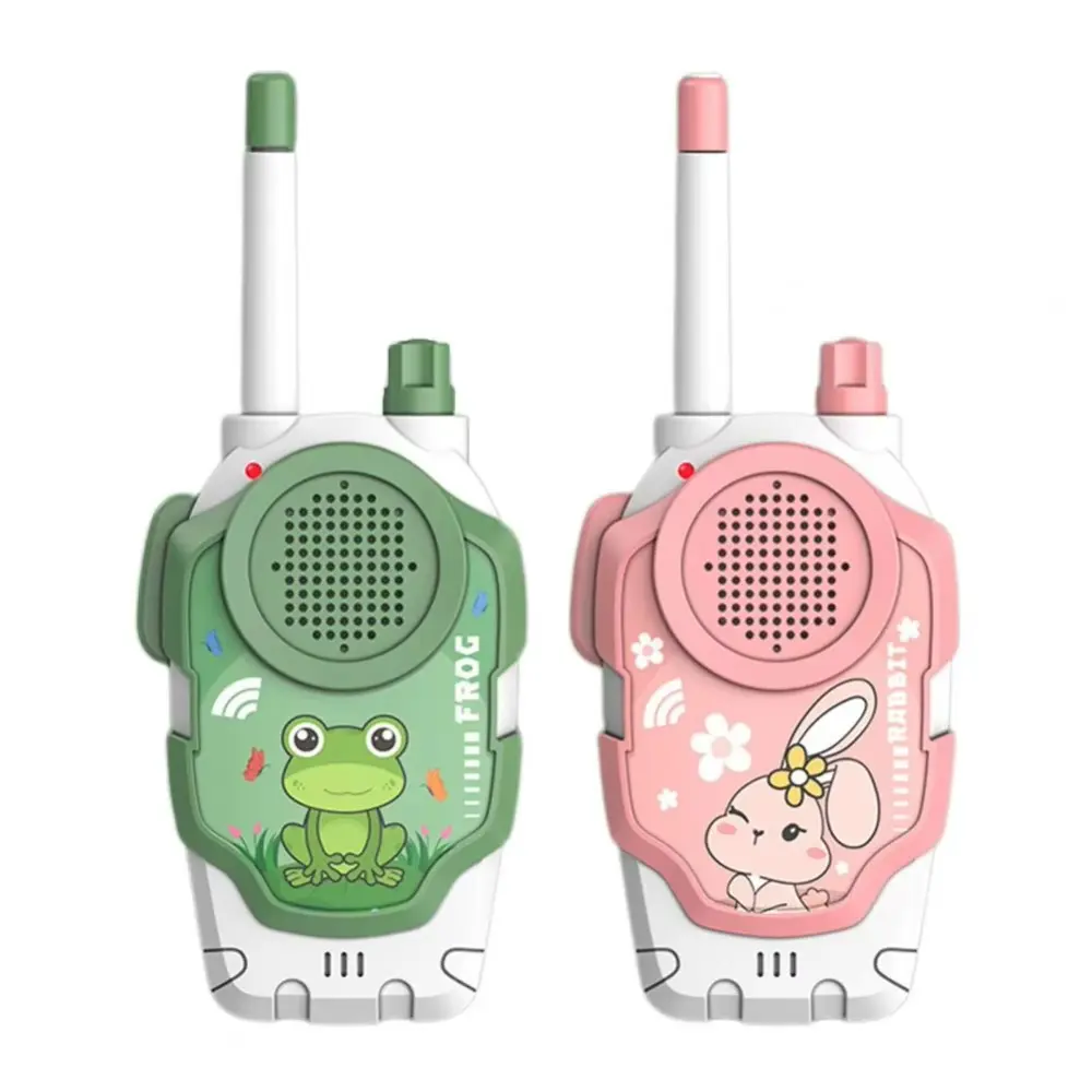 2Pcs Educational Toy Wireless Kids Walkie Talkie Toys Rabbit & Frog Cartoon Mini Handheld Walkie Talkie Parent-child Interaction No Radiation Parent-child Intercom Machine Children