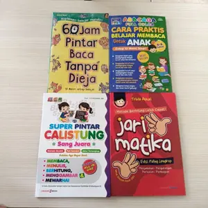 Paket 4 Buku Abacaga Cara Praktis Membaca Untuk Anak | 60 Jam Pintar Baca Tanpa Dieja | Super Pintar Calistung | Jari Matika