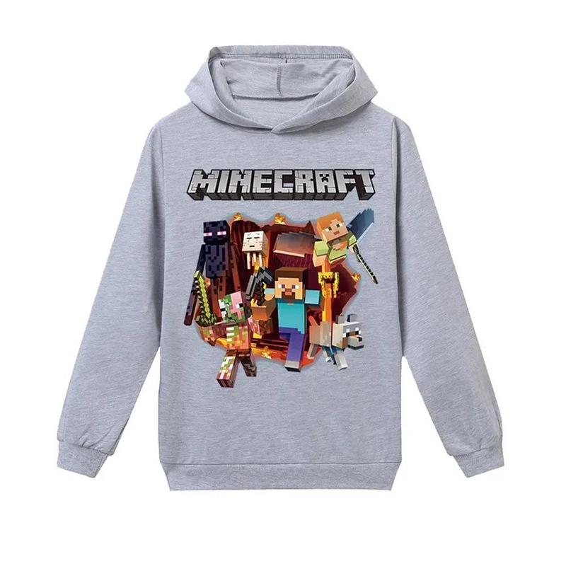 My World Minecraft Children Hooded Hoodie Baby Boy Clothes Casual Tops Spring and Autumn New Kids Trendy Streetwear 2