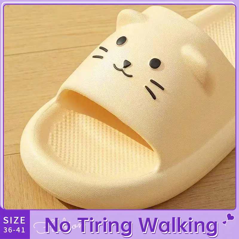 Unisex Student Flat Cute Soft Shoes Cartoon Bathroom Slip On Slippers Summer Women  Breathable Indoor Home Slippers Anti-Slip And Durable Cheap