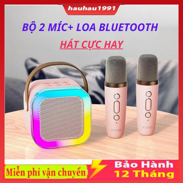 Loa bluetooth K12 D2 Không Dây mini Kèm 2 Micro Hát Cực Hay Thiết Kế Nhỏ Gọn Tiện Dụng Có Thể Thay Đổi Giọng Dễ Sử Dụng