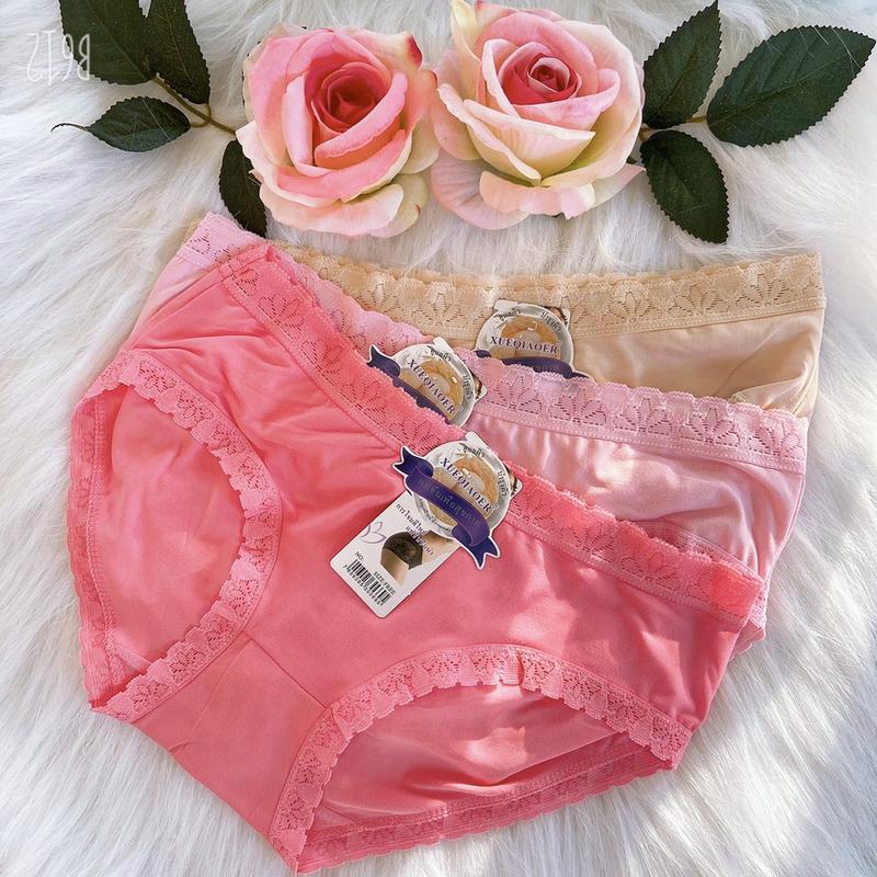 Combo 10 Quần Lót Thái Trơn Mịn Viền Ren Thoáng Mát  Size 48-60 Kg (819)