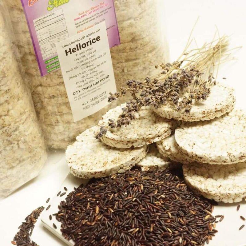 Bánh gạo lứt Hello Rice bánh gạo lức nguyên hạt 3cây 51bánh-500gr Hữu cơ Không chứa sữa Tự nhiên Snack Food