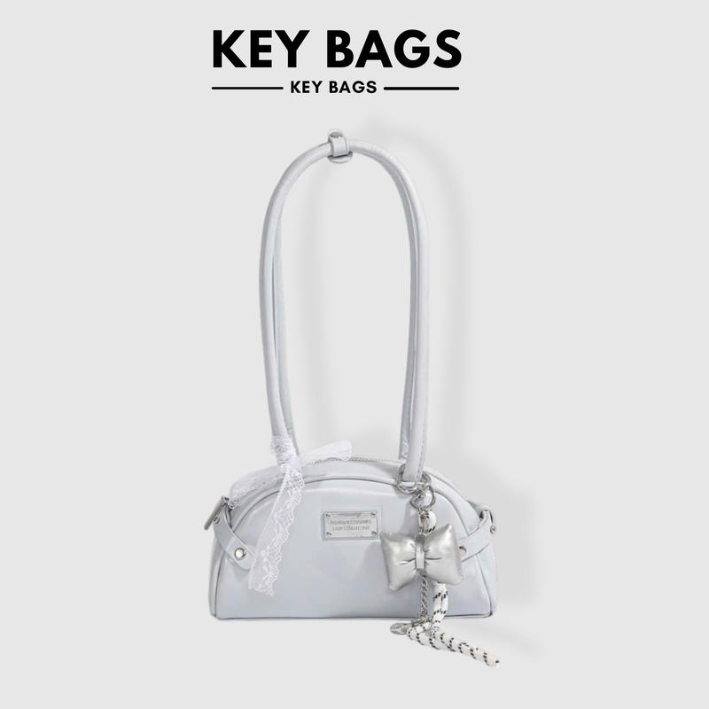  Túi Xách Da Đeo Vai Nữ KEY BAGS -  Túi Xách Đeo Vai Phối Nơ Lụa Độc Lạ - Phong Cách Tiểu Thư  Phụ Kiện Nơ Xinh 