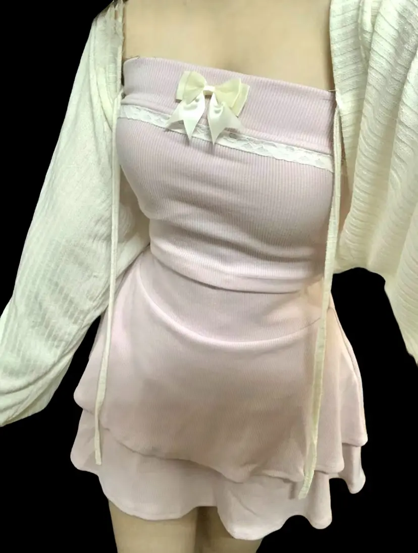 (XẢ KHO) - LISA SET - SET ÁO QUÂY CHÂN VÁY Couquette (không kèm áo khoác ngoài)