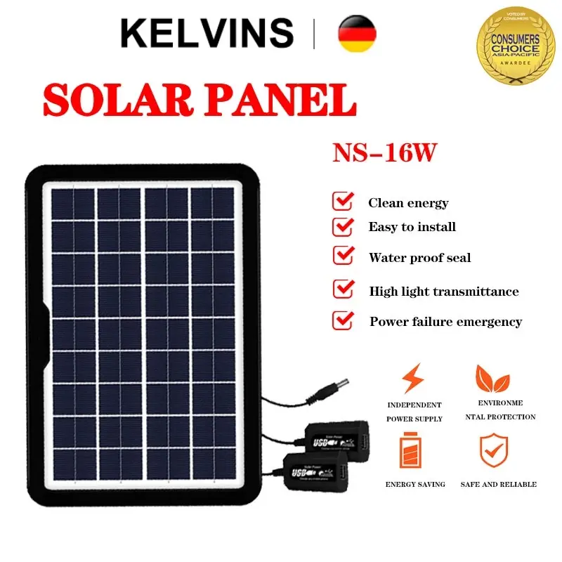 TST LARIS KELVINS Lampu tenaga surya 3V/6V Kabel USB Panel Surya Pengisi Daya Surya Multifungsi Pengisi Daya Panel Surya untuk ponsel